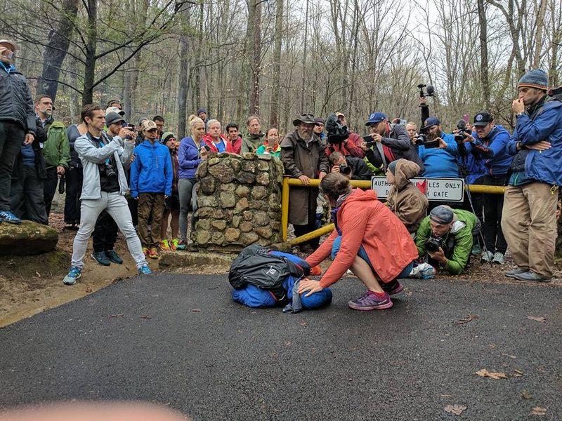 Gary Robbins collapsed; his wife pleading. Photo credit: Seth Wolpin